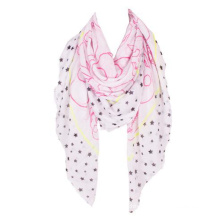 High quality Big size 140*140 cm lovey dot custom-made print star big square islamic head stole scarf shawl